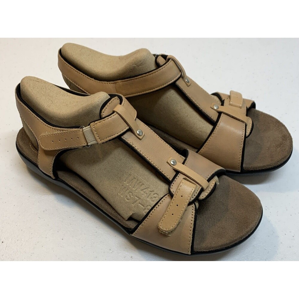 Naturalizer Natural Soul Glenis Sandals Women’s 9 Tan Leather Ankle Strap